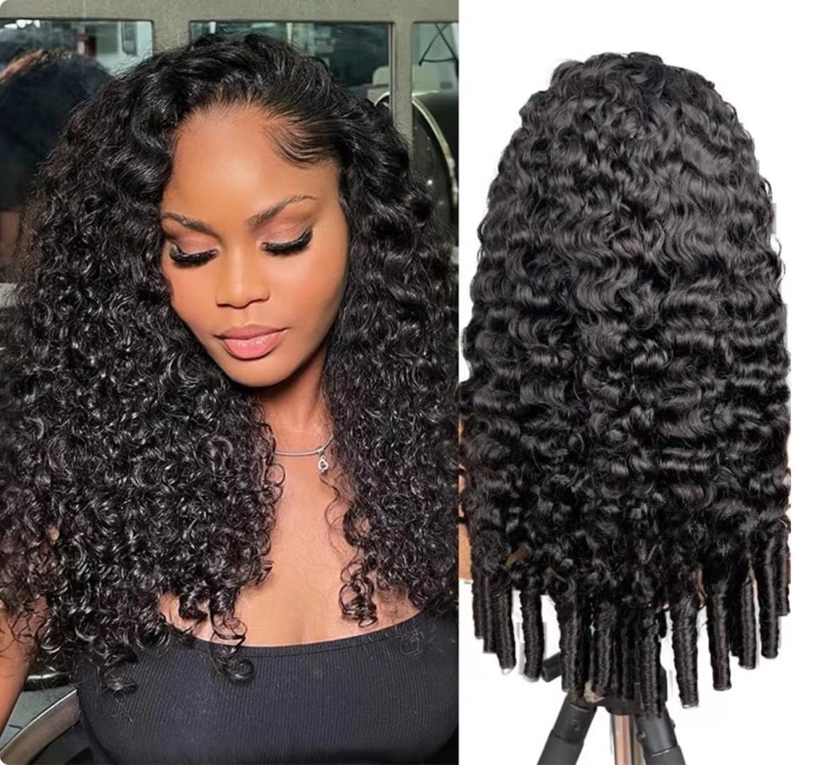 Natural Curly Glueless Wear & Go Wig - 100% Virgin Human Hair
