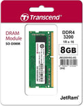 Transcend 8GB DDR4-3200 SO-DIMM Laptop Memory Module - 1Rx8 PC Upgrade