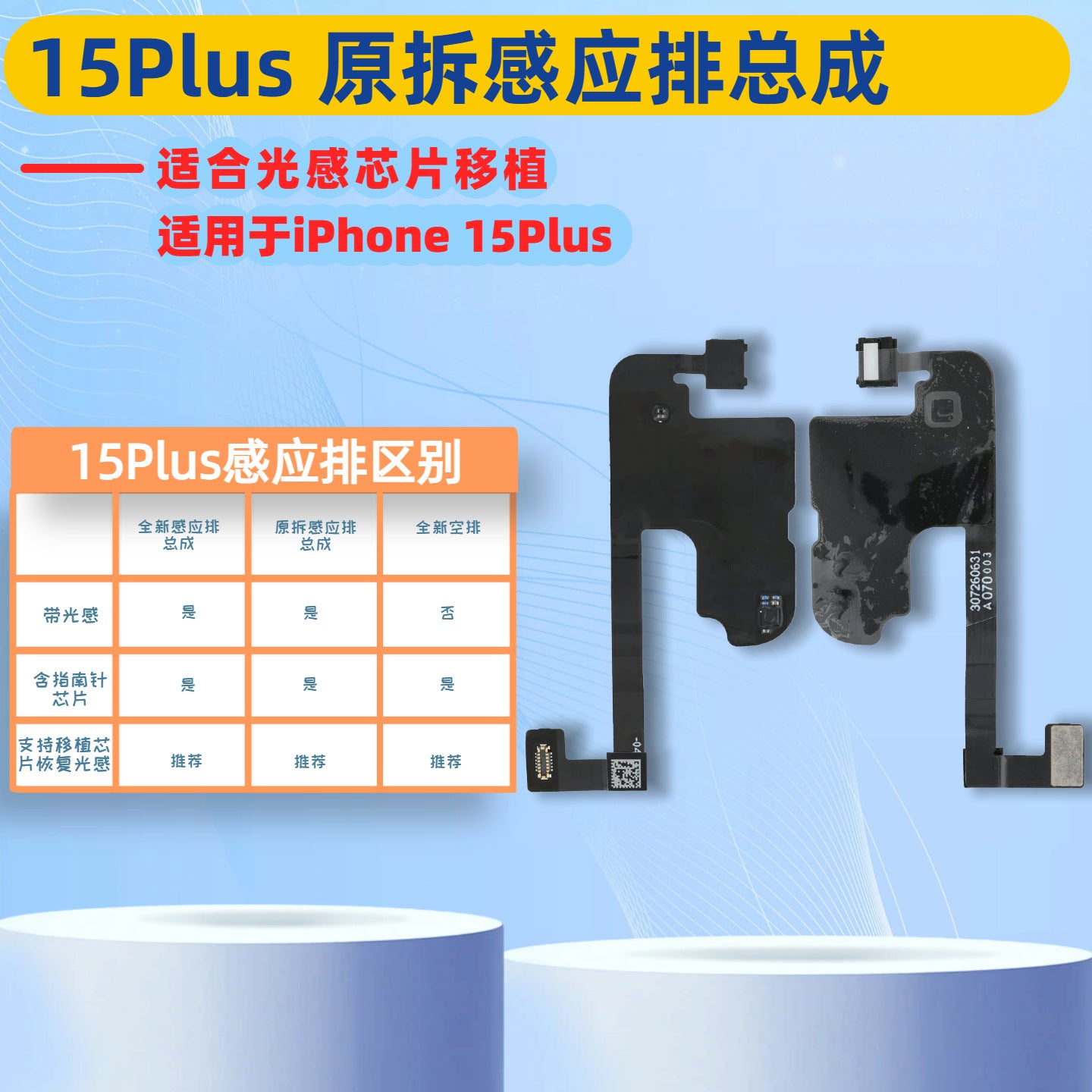 iPhone Earpiece Speaker and Proximity Sensor Flex Cable Replacement for iPhone X to 16 Series