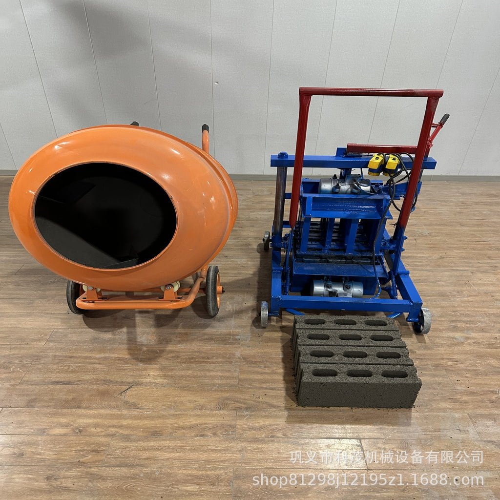 Factory-supplied small mobile cement no-fire-free brick machine, two-phase electric concrete brick-making machine, bread brick block brick machine