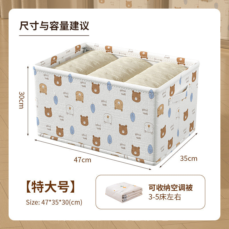 Baicaoyuan Fabric Wardrobe Clothing Organizer - Foldable Storage Basket