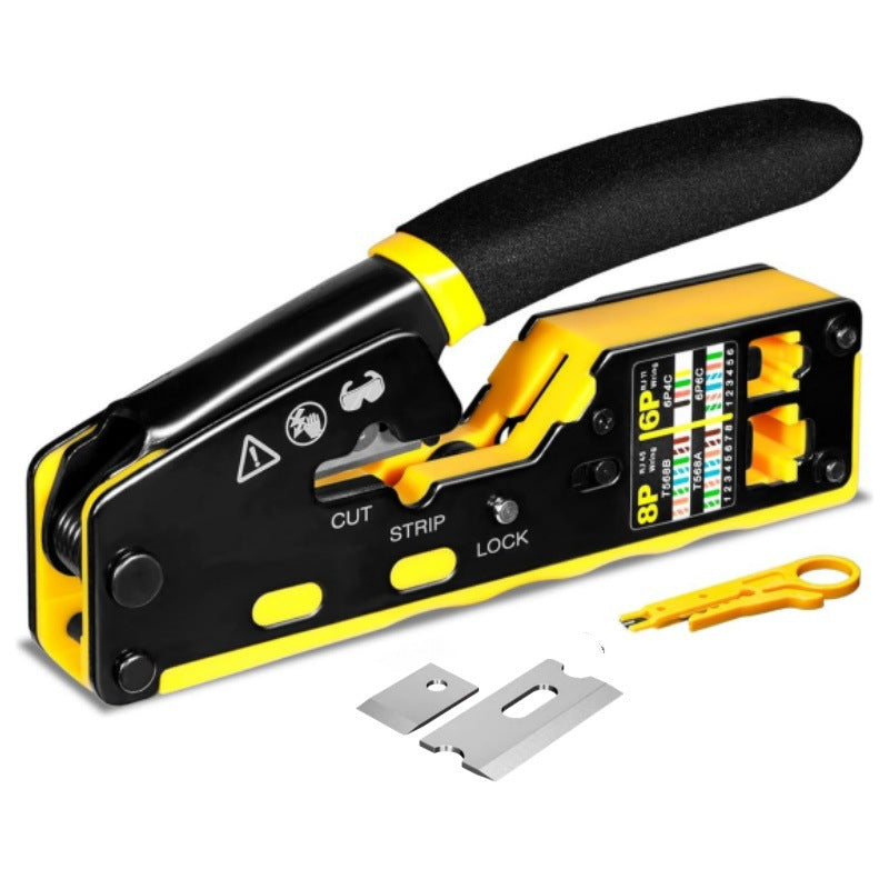 Multifunctional RJ45 Pass-Through Network Cable Crimp Tool Kit