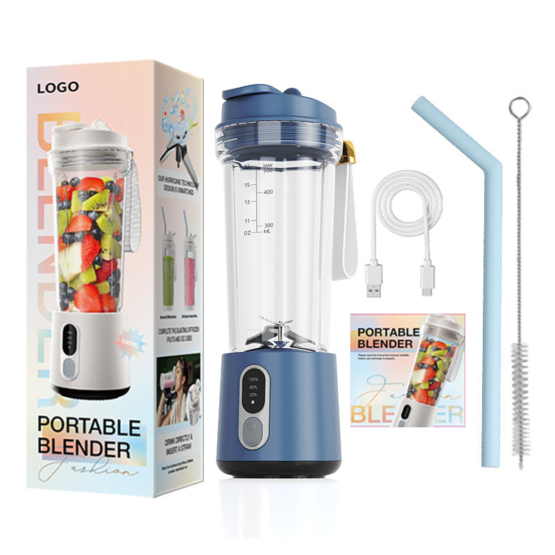 600ml Portable Blender and Smoothie Juicer Cup with Ice Crushing Travel Mixer
