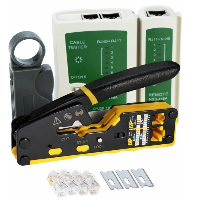 Multifunctional RJ45 Pass-Through Network Cable Crimp Tool Kit