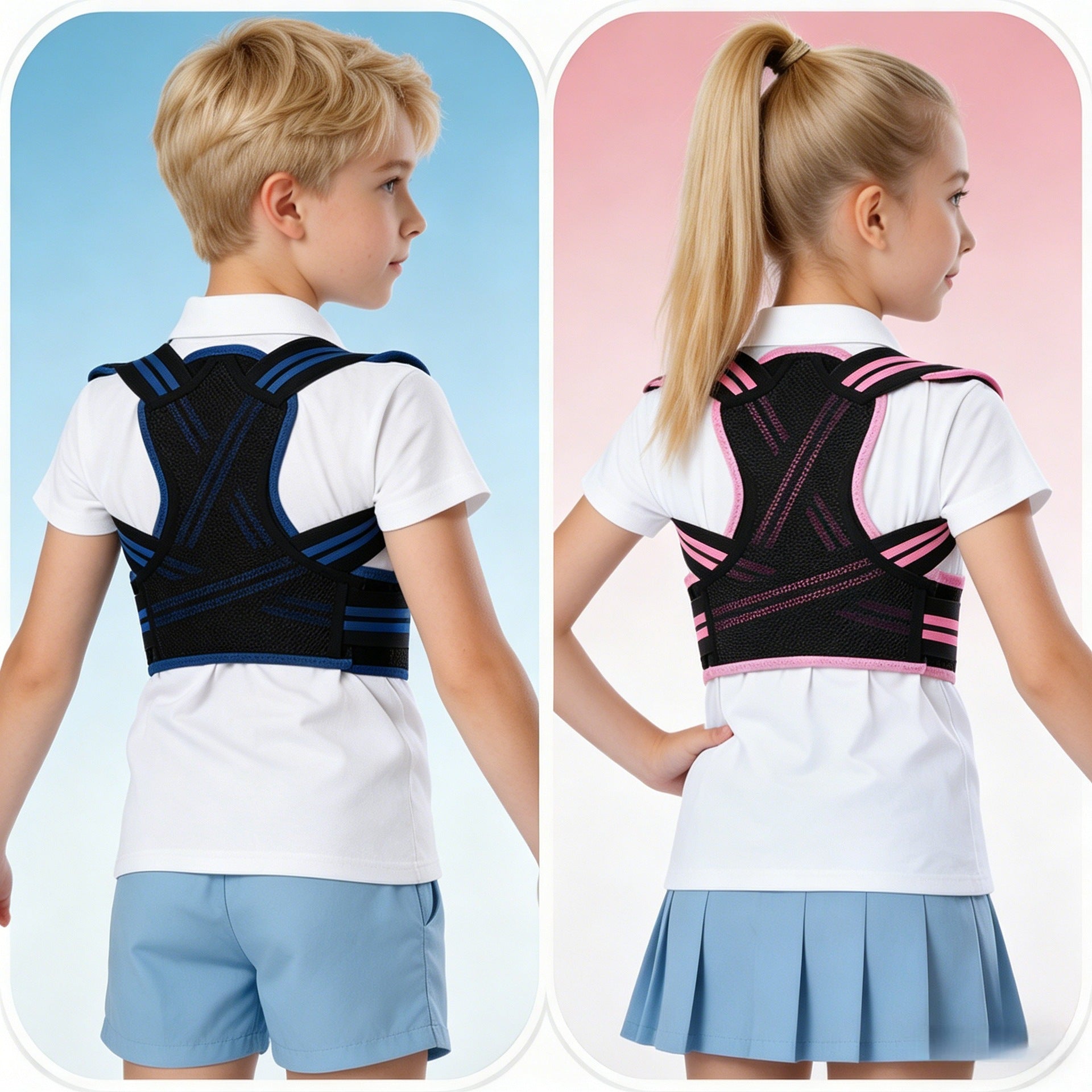 Adjustable Kids Spinal Support Belt - Teen Student Posture Corrector Strap