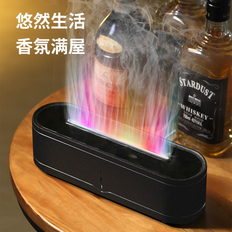 Simulated Flame LED Aroma Diffuser - Desktop Essential Oil Humidifier