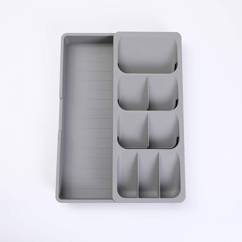 3-in-1 Large Cutlery Drawer Organizer - Kitchen Tableware Storage Box