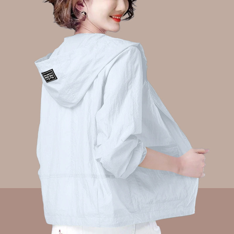 Women's Lightweight Sun Protection Short Coat - UV Protective Breathable Summer Jacket