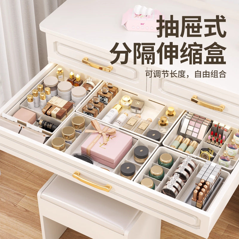 Plastic Desktop Storage Organizer Box - Cosmetic & Snack Compartment Basket