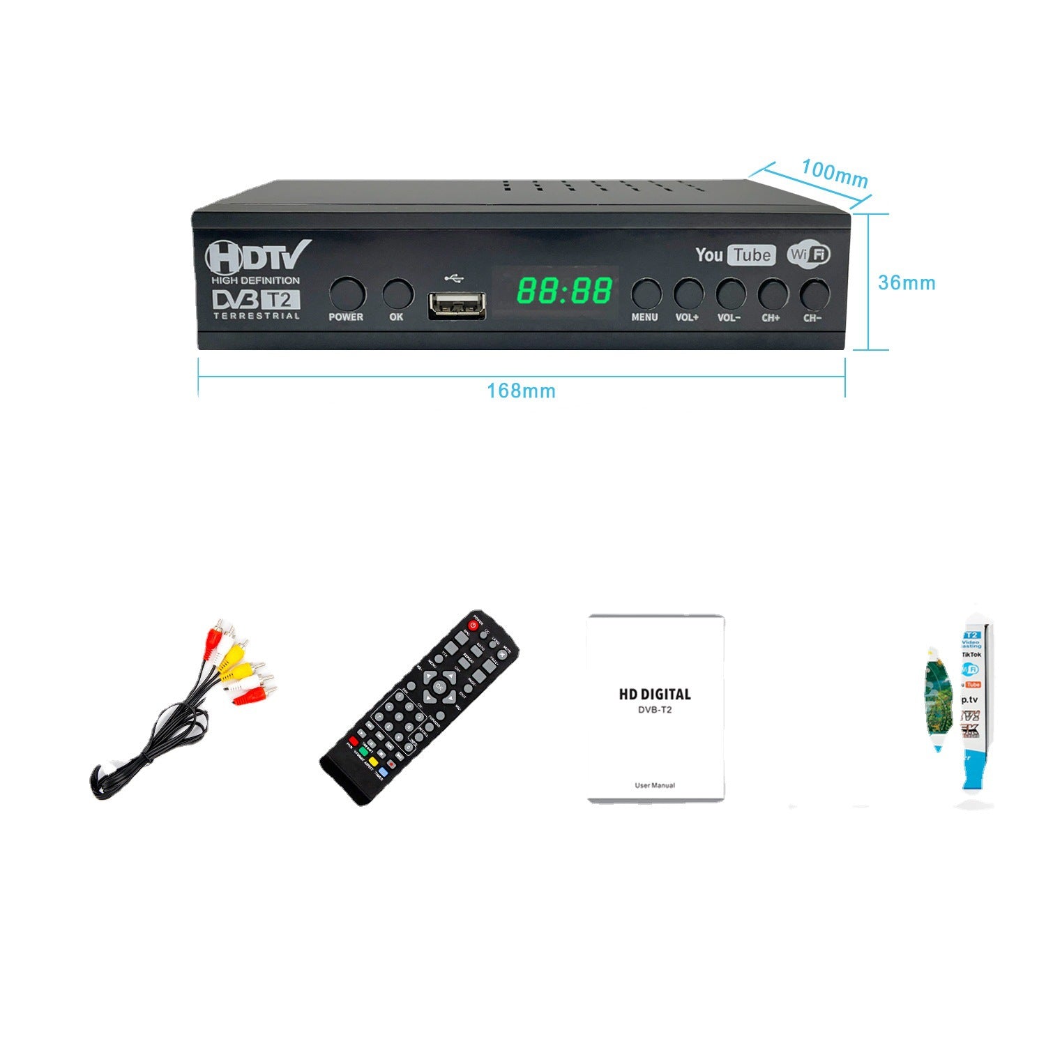 DVB-T2 Indonesia WiFi Digital TV Ground Wave Set-top Box Indonesia Russia Cross-border Source Manufacturer