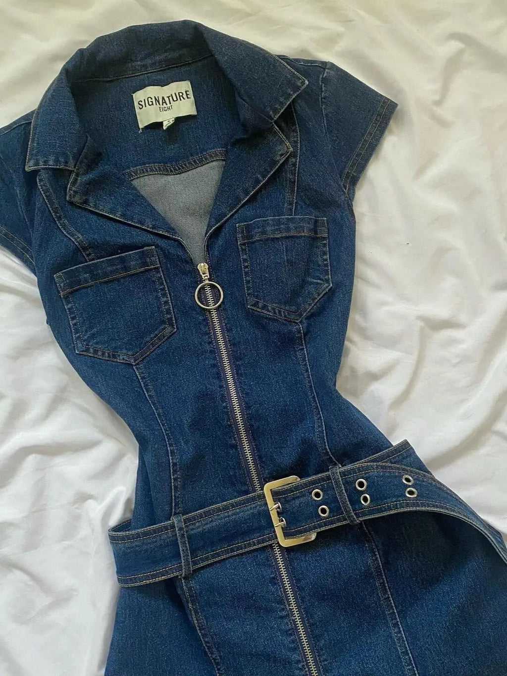 Women's Retro Sleeveless Denim Dress – Waist-Slimming Slim Fit | S–XL