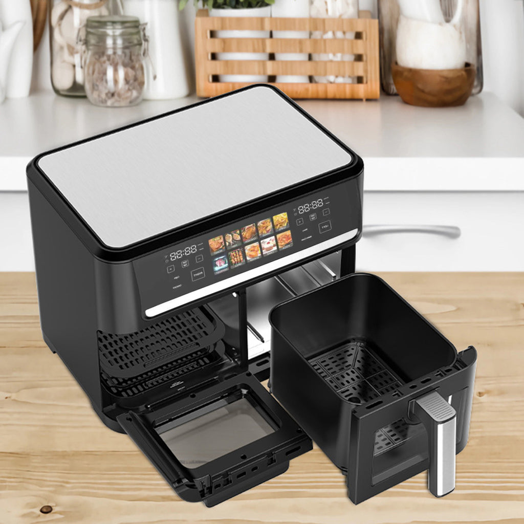 14L large-capacity double-compartment air fryer household high-power intelligent smoke-free electric fryer oven