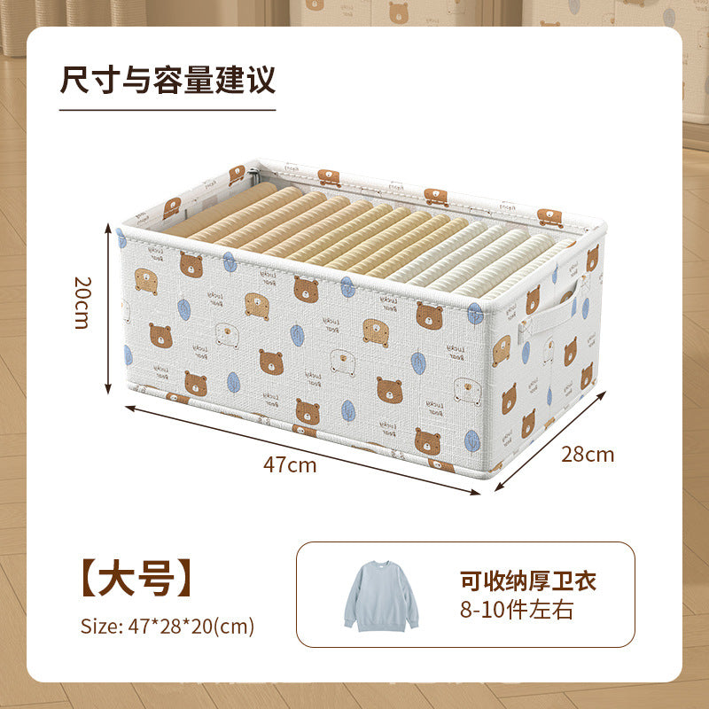 Baicaoyuan Fabric Wardrobe Clothing Organizer - Foldable Storage Basket