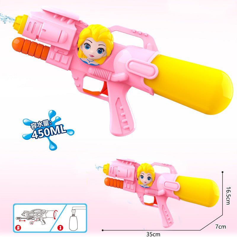Double Nozzle Pull-Out Water Gun Toy - Cartoon Style Outdoor Water Play Kit
