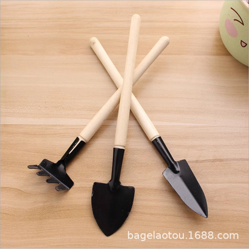 3-Piece Mini Potted Plant Tool Set - Compact Indoor Bonsai Soil Shovel & Trowel Kit