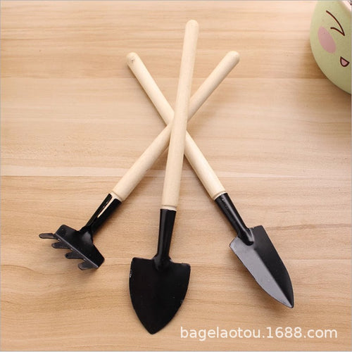 3-Piece Mini Potted Plant Tool Set - Compact Indoor Bonsai Soil Shovel & Trowel Kit