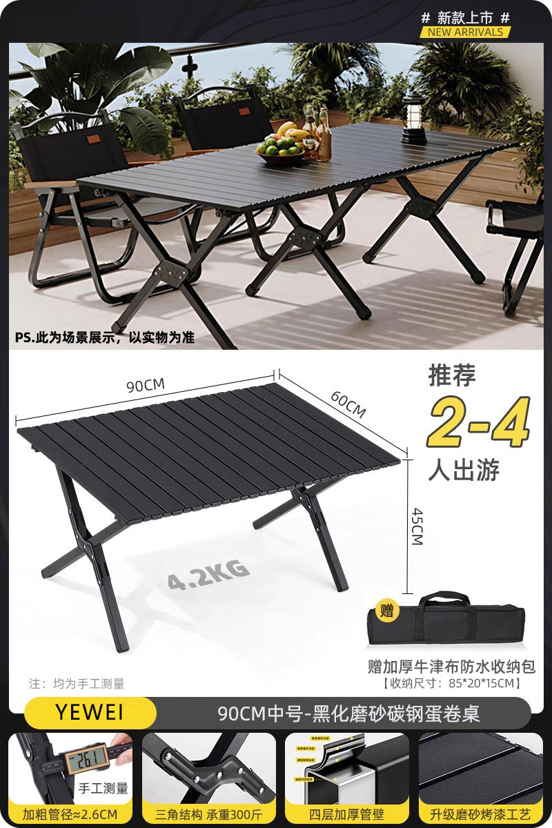All-in-One Outdoor Picnic Folding Table & Moon Chair Set - Complete Camping Gear