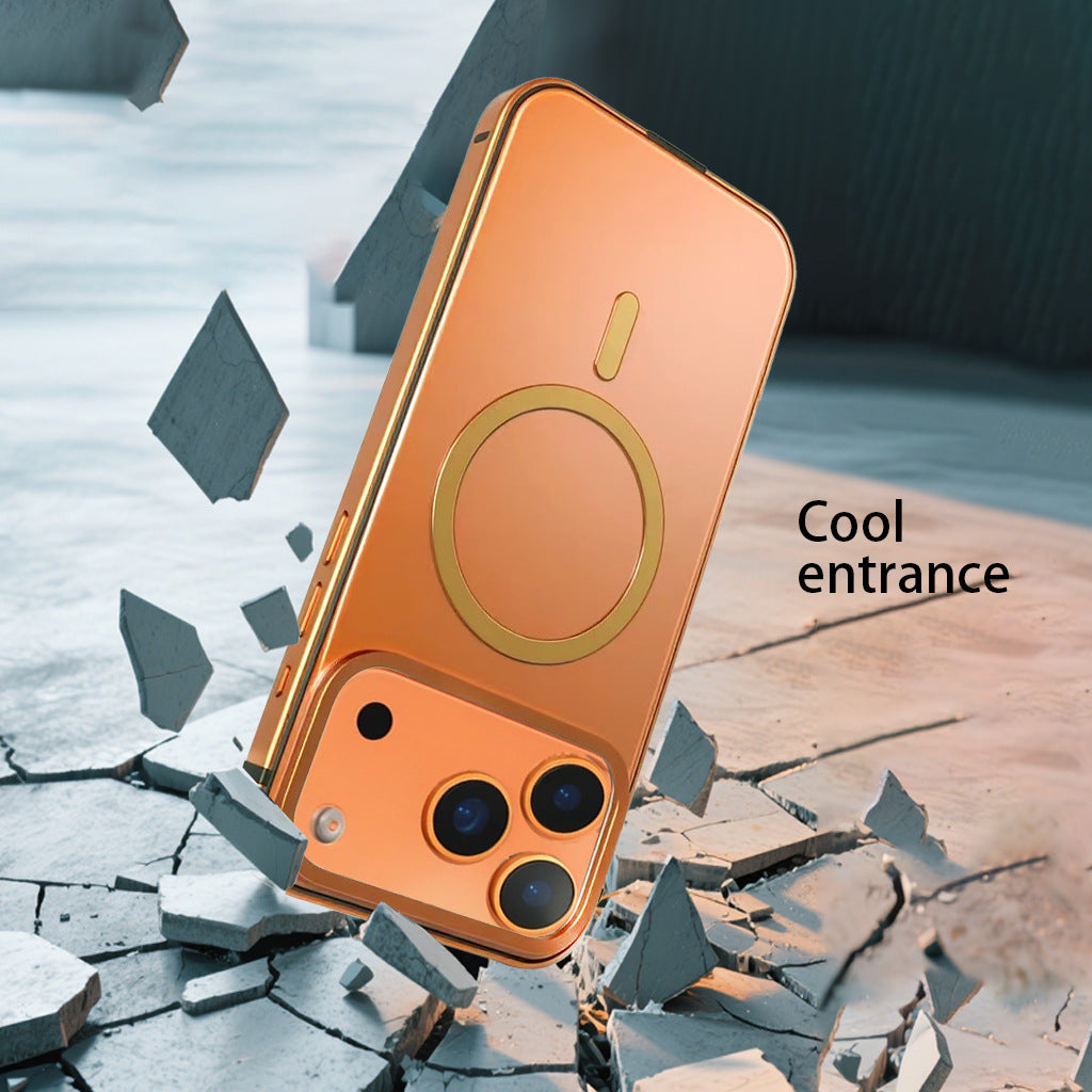 iPhone 17 Pro / Pro Max Metallic Shockproof Magnetic Phone Case