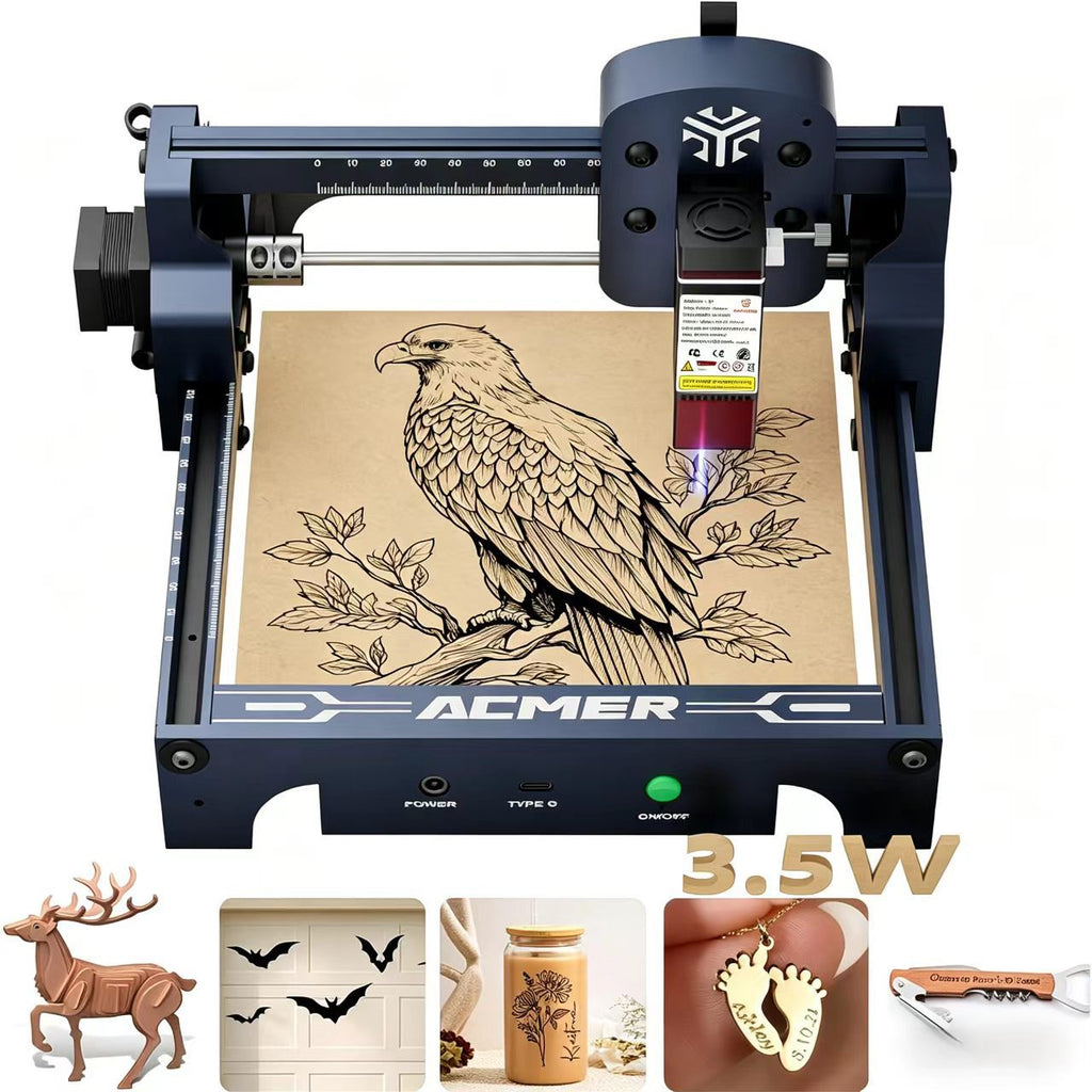 ACMER S1 Laser Engraving Machine – Wood, Acrylic, Plastic & Leather Engraver (2.5W / 3.5W / 6W)