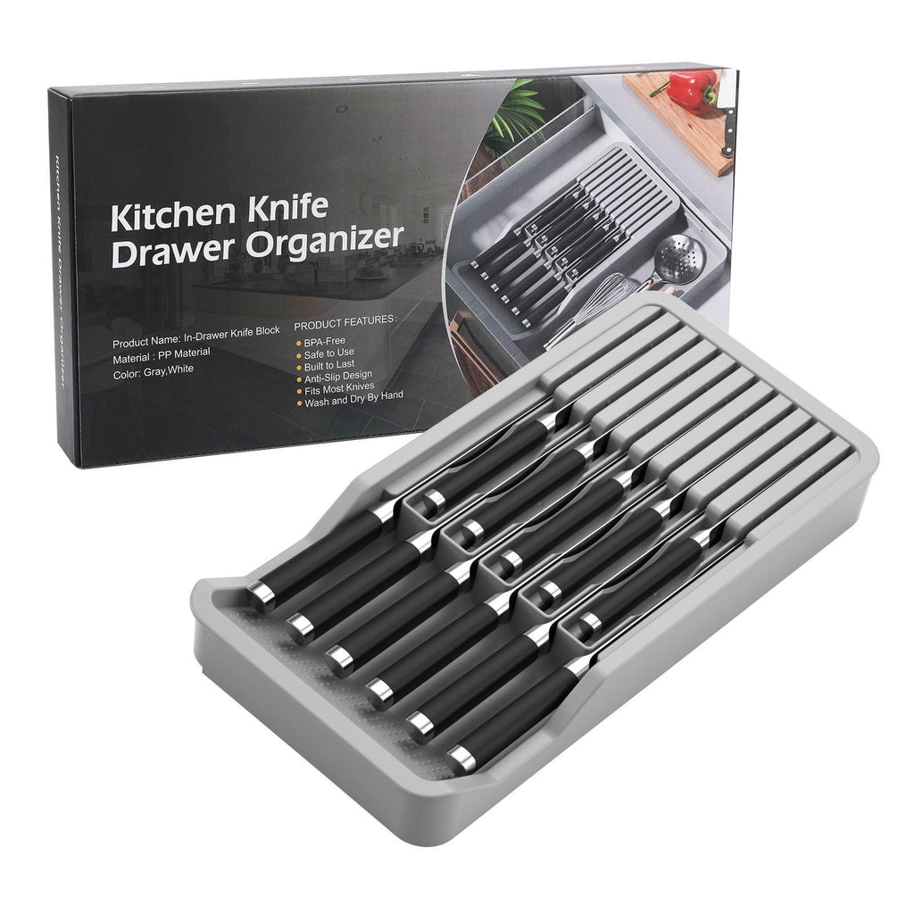 3-in-1 Large Cutlery Drawer Organizer - Kitchen Tableware Storage Box