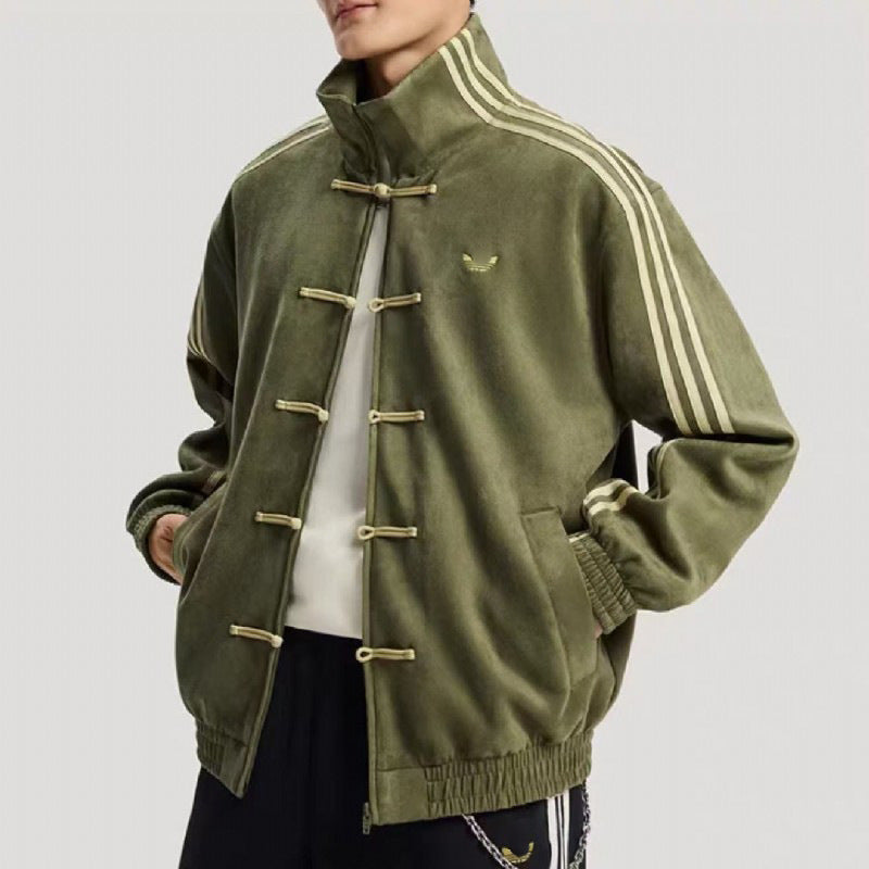 Clover Chinese Tang-Style Stand-Up Collar Windproof Jacket – Unisex Casual Outdoor Coat | 8 Colours