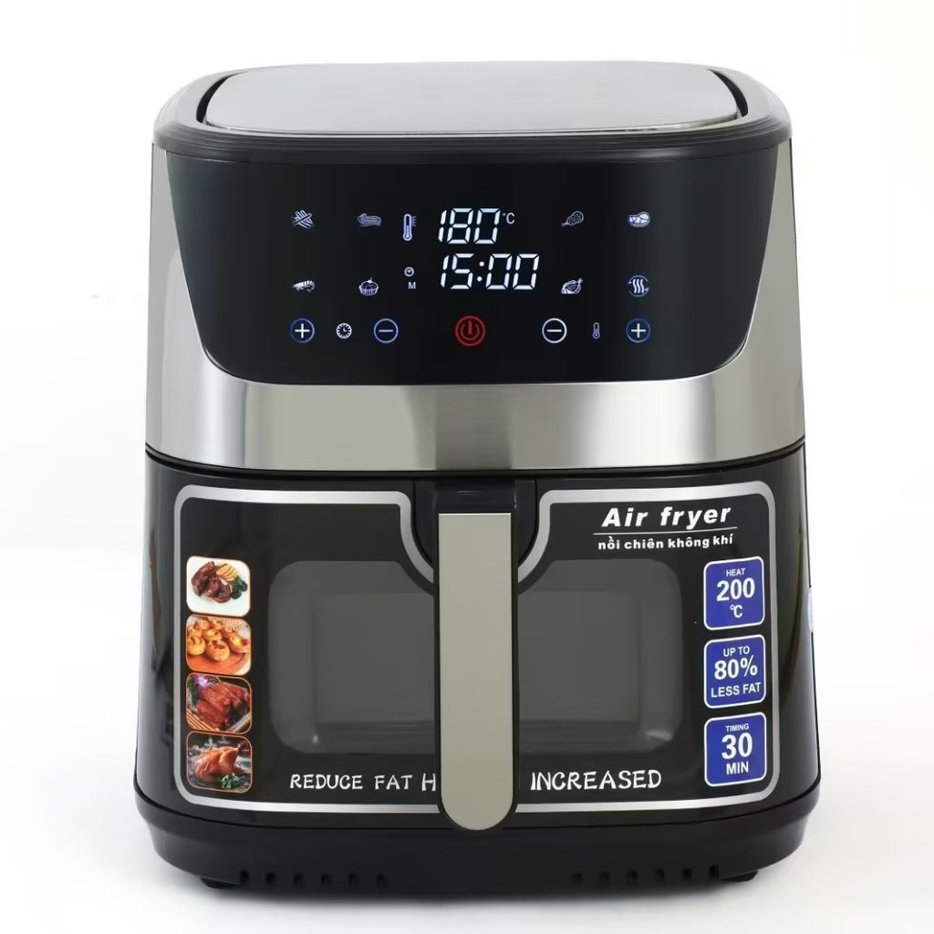 Large Capacity Visible Stainless Steel Air Fryer - Fully Automatic Multi-Function Fryer