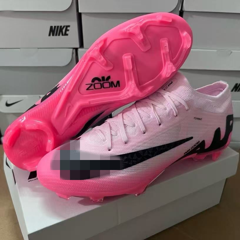 Cross-border Assassin 15 Men and Women FG Long Spike Soccer Shoes Knitted Waterproof Student Air Cushion Competition CR7 Training Sports Shoes