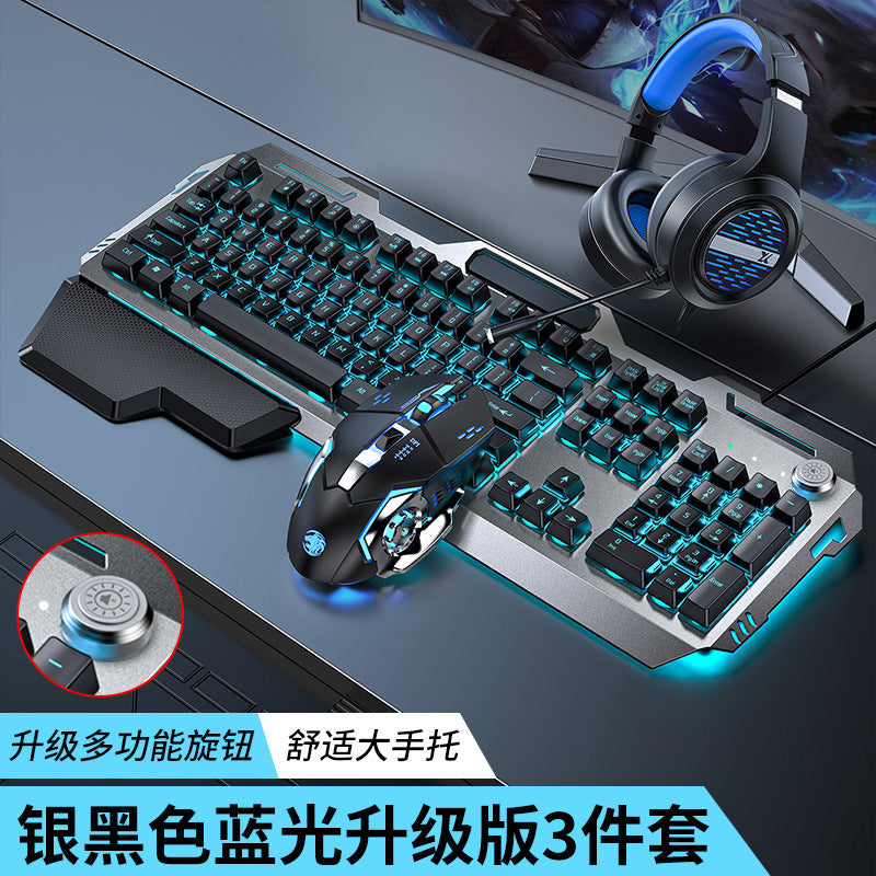 GX80 Tactile Mechanical Feel Keyboard Mouse Headset Combo - Wired E-Sports Gaming Set