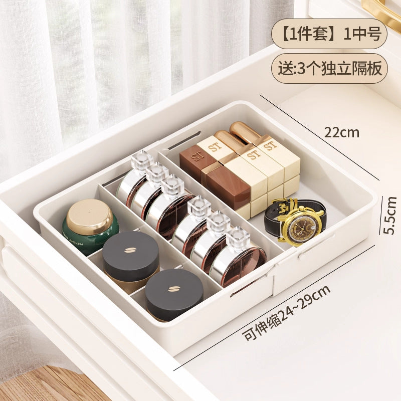 Plastic Desktop Storage Organizer Box - Cosmetic & Snack Compartment Basket