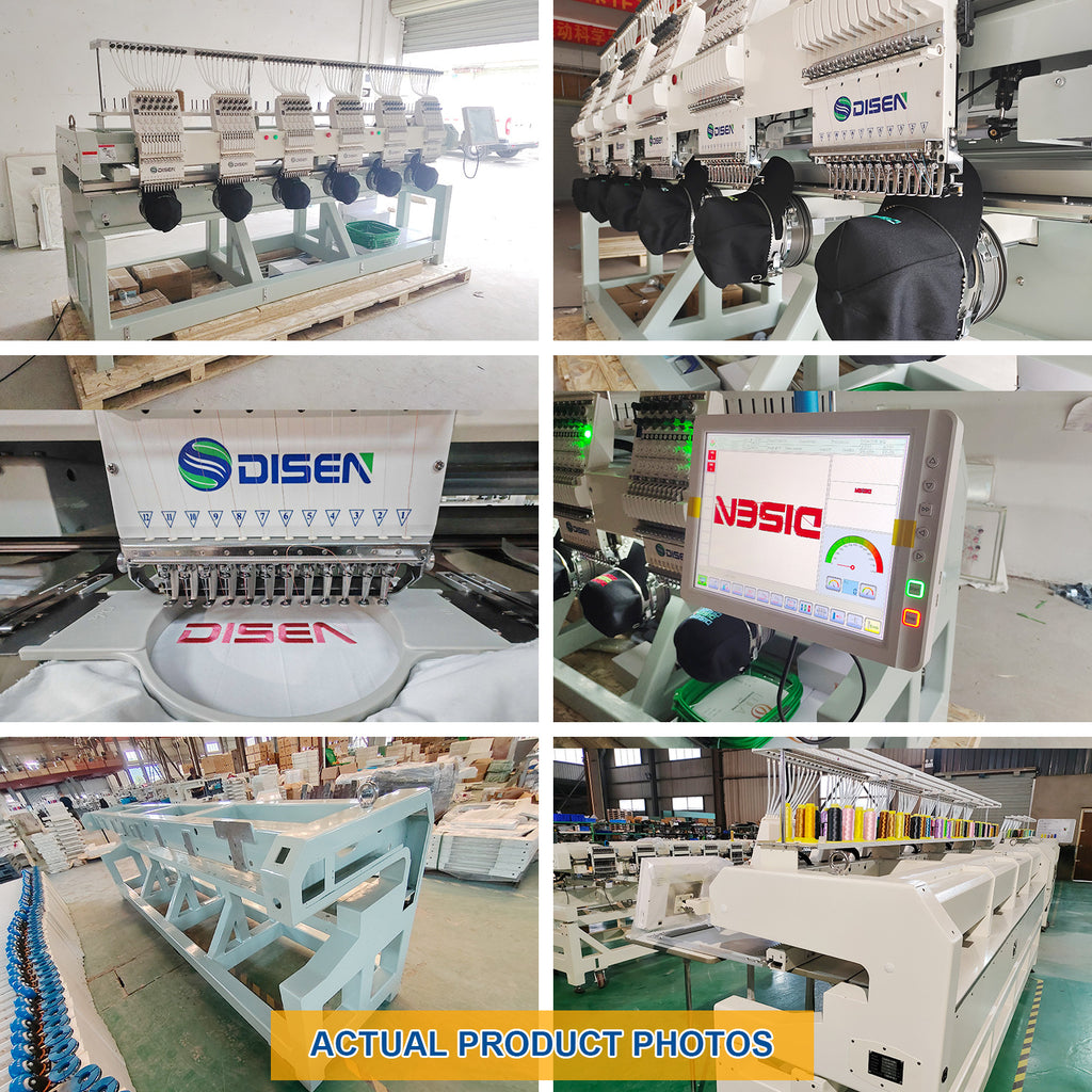 Commercial 6-Head Computerised Automatic Embroidery Machine - Industrial Cap & Flat Apparel System