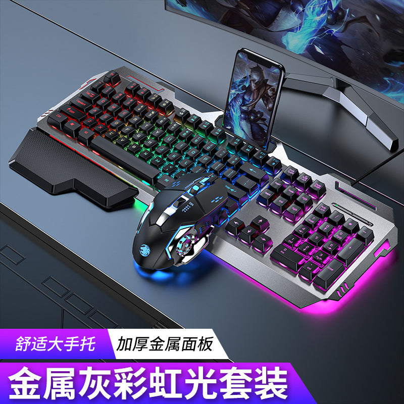 GX80 Tactile Mechanical Feel Keyboard Mouse Headset Combo - Wired E-Sports Gaming Set