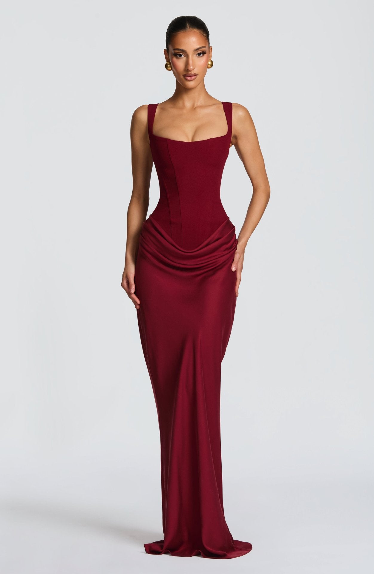 Women's Pleated Square-Neck Hip-Wrap Sleeveless Dress – Slim Sexy Fashion Dress | 7 Colours | XS–XL