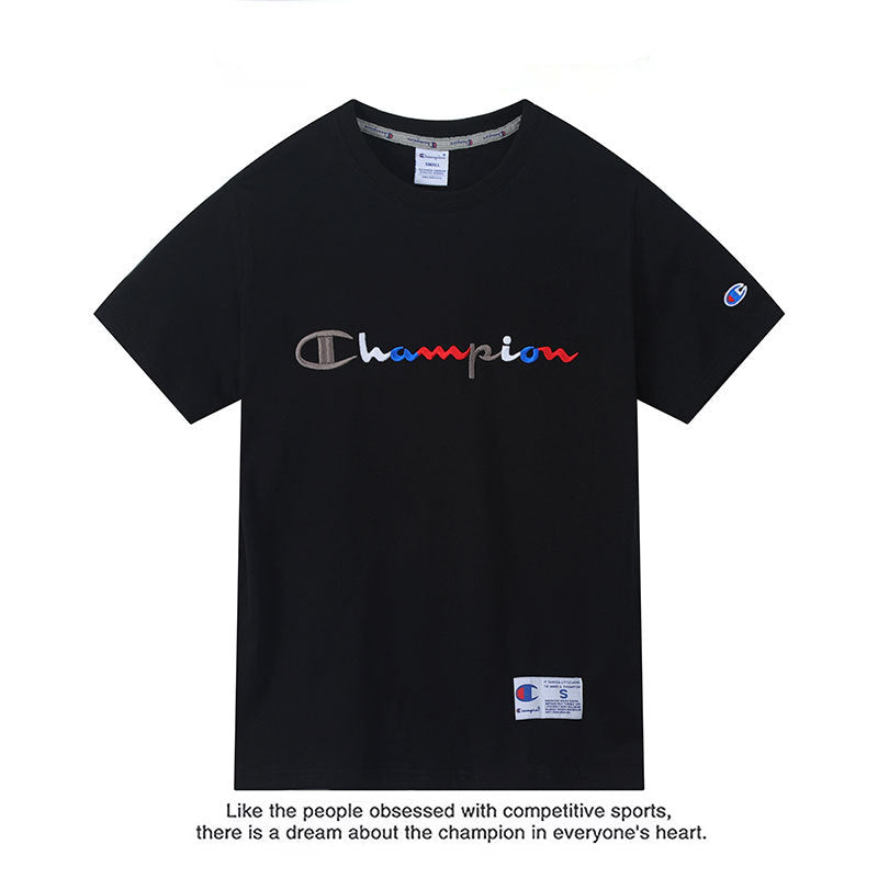 Unisex Loose Fit Embroidered Cotton Short-Sleeve T-Shirt - Premium Minimalist Streetwear Top
