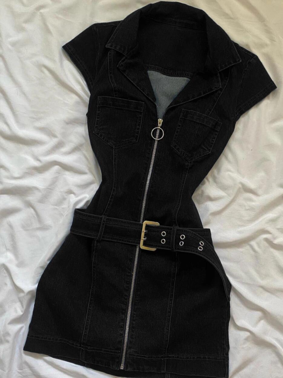Women's Retro Sleeveless Denim Dress – Waist-Slimming Slim Fit | S–XL