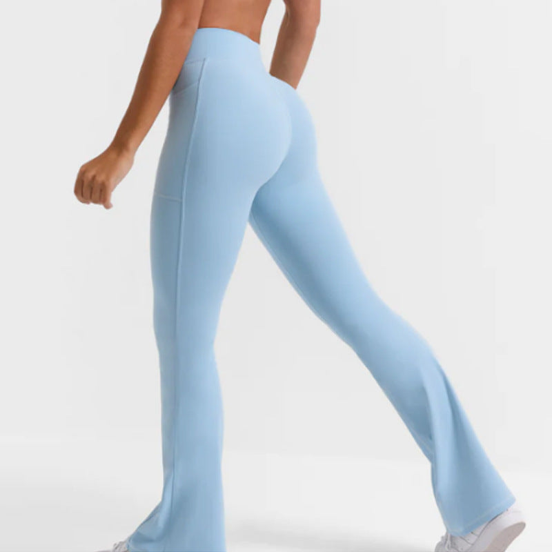 Two-Piece Wide-Leg Flared Yoga Set - High-Rise Hip-Lifting Gym Performance Wear