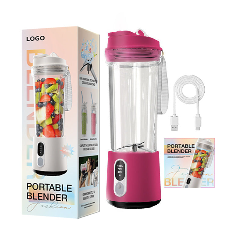 600ml Portable Blender and Smoothie Juicer Cup with Ice Crushing Travel Mixer