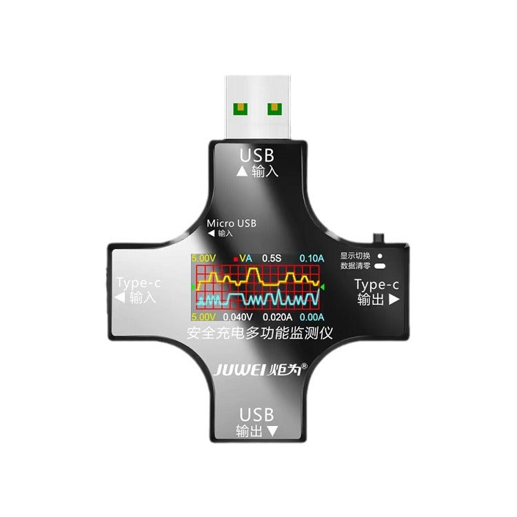 USB Type-C QC/PD Charger Tester – DC Digital Voltage & Current Power Meter (8A, English/Bluetooth)