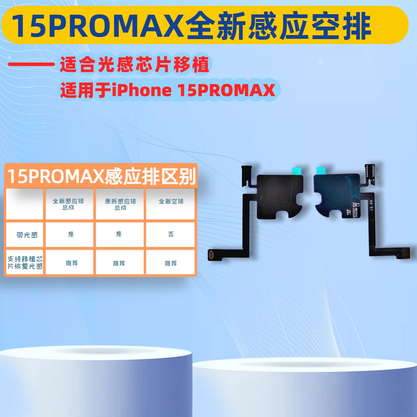 iPhone Earpiece Speaker and Proximity Sensor Flex Cable Replacement for iPhone X to 16 Series