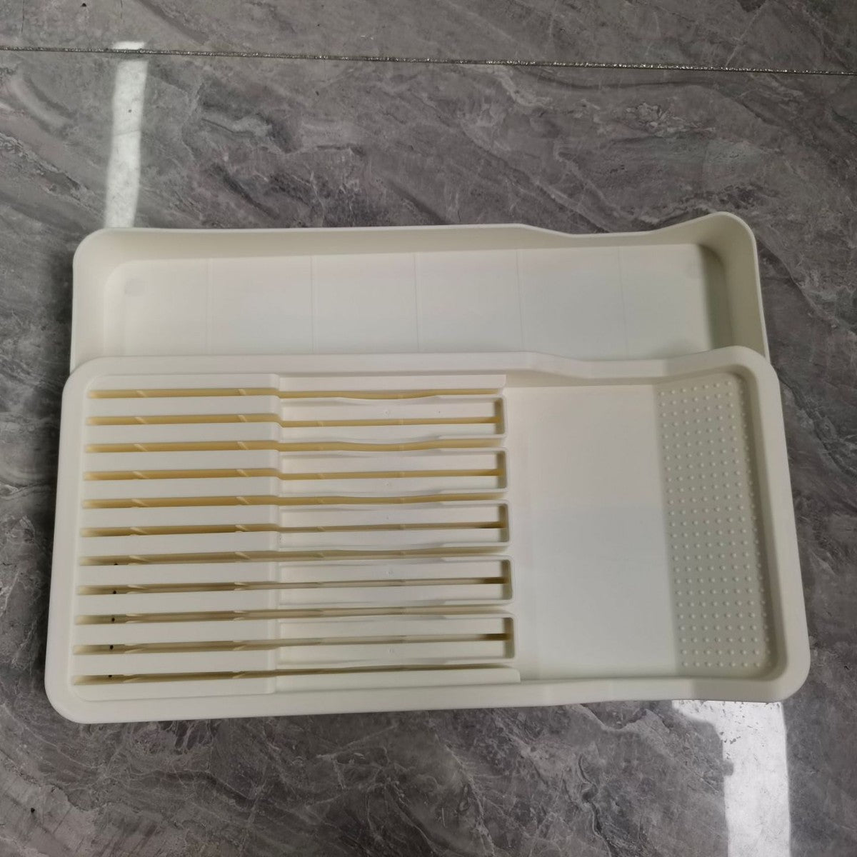 3-in-1 Large Cutlery Drawer Organizer - Kitchen Tableware Storage Box
