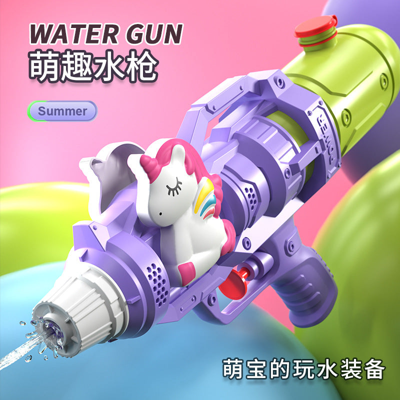 Double Nozzle Pull-Out Water Gun Toy - Cartoon Style Outdoor Water Play Kit
