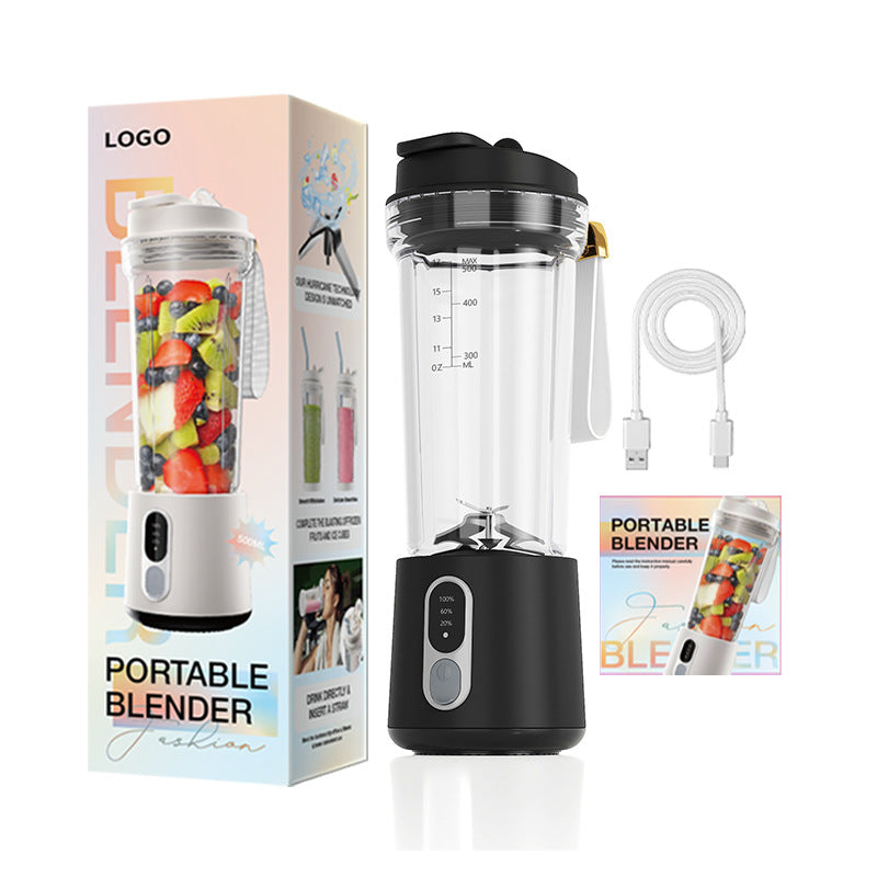 600ml Portable Blender and Smoothie Juicer Cup with Ice Crushing Travel Mixer