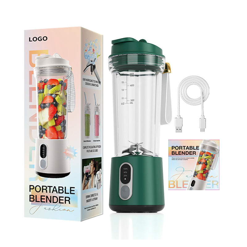 600ml Portable Blender and Smoothie Juicer Cup with Ice Crushing Travel Mixer