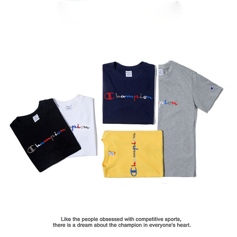 Unisex Loose Fit Embroidered Cotton Short-Sleeve T-Shirt - Premium Minimalist Streetwear Top