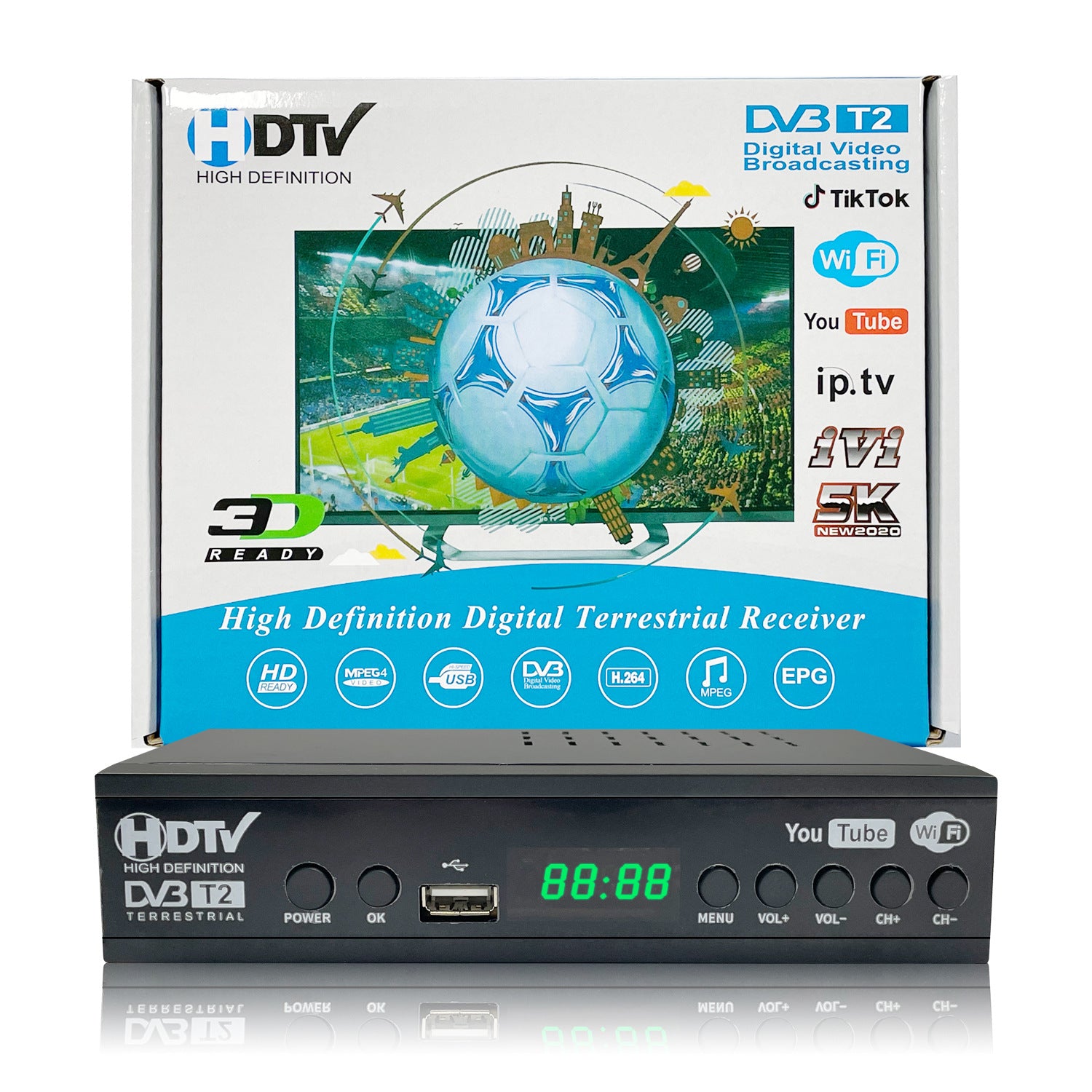 DVB-T2 Indonesia WiFi Digital TV Ground Wave Set-top Box Indonesia Russia Cross-border Source Manufacturer