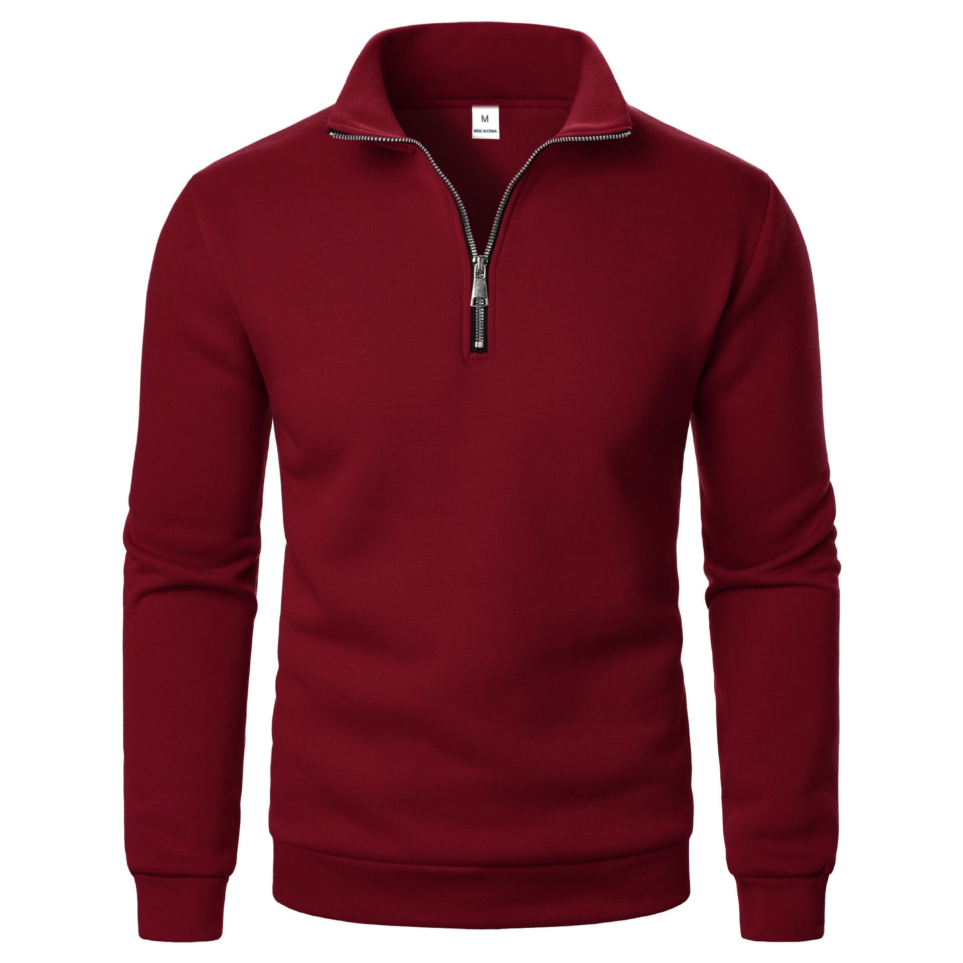 Men's Loose Fit Half-Zip Stand-Collar Pullover Sweatshirt - Casual Plus Size Fleece Hoodie
