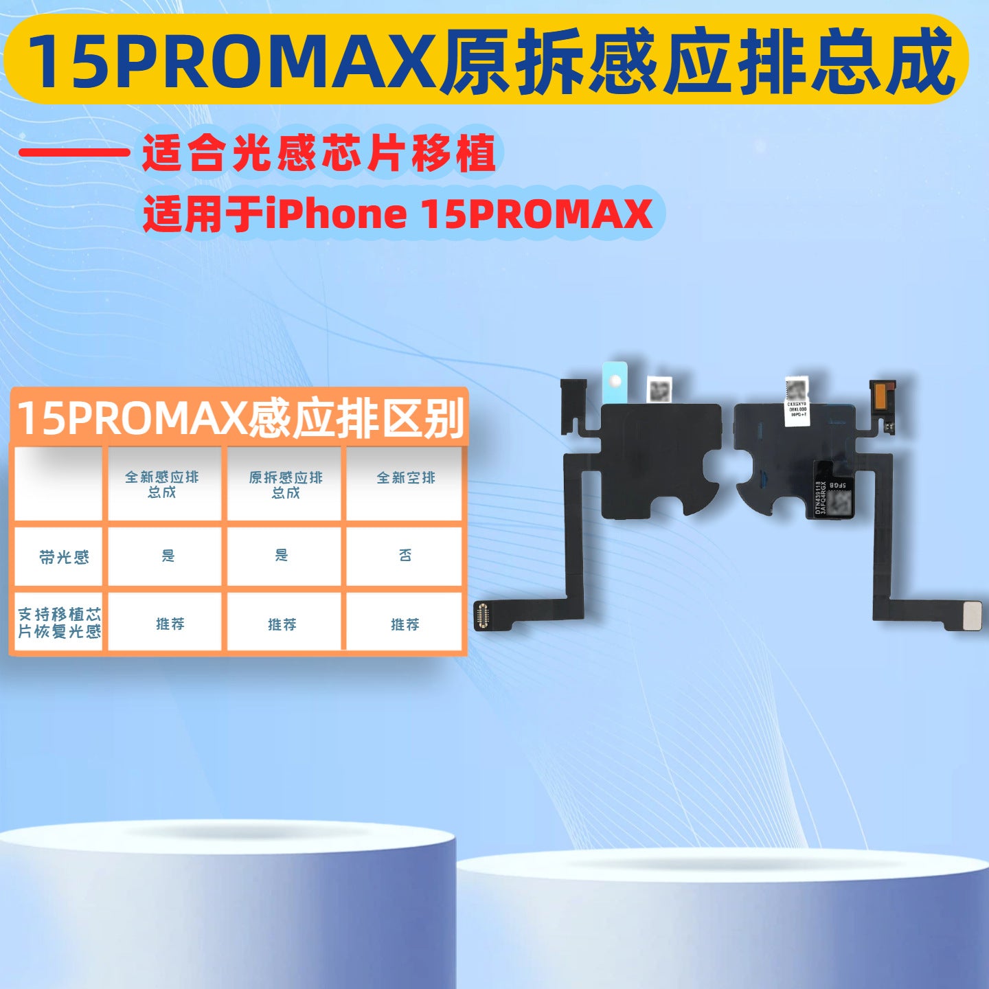 iPhone Earpiece Speaker and Proximity Sensor Flex Cable Replacement for iPhone X to 16 Series