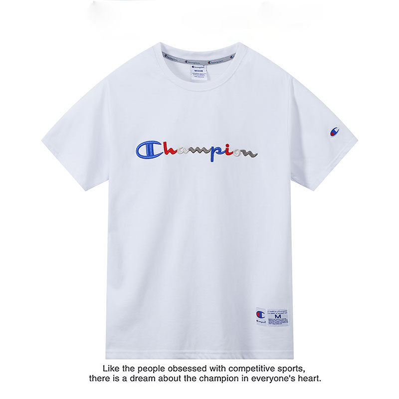 Unisex Loose Fit Embroidered Cotton Short-Sleeve T-Shirt - Premium Minimalist Streetwear Top