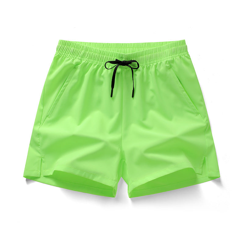 Men's Quick-Dry Breathable Athletic Running Shorts - Solid Color Gym Training Bottoms