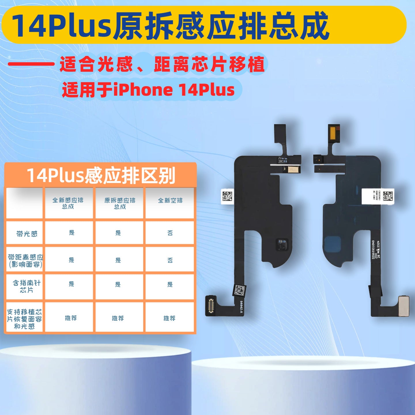 iPhone Earpiece Speaker and Proximity Sensor Flex Cable Replacement for iPhone X to 16 Series