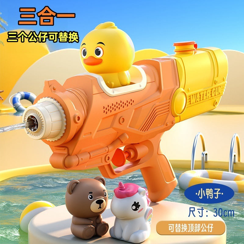 Double Nozzle Pull-Out Water Gun Toy - Cartoon Style Outdoor Water Play Kit